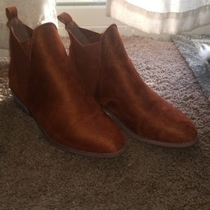 Burnt orange ankle booties